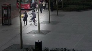 iPhone thief on bicycle