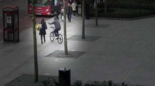 iPhone thief on bicycle